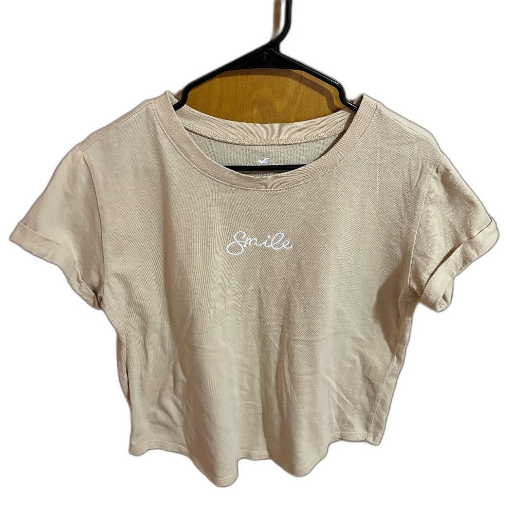 Hollister “Smile” Embroidered Boxed Shirt‎ Cuffed Sleeves